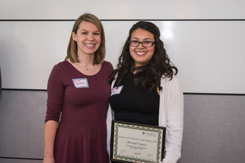 Geared Up For Service Award - Beisabel Velasco, Erie Neighborhood House, pictured with Anna Hershey